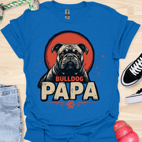 Bulldog Papa - V7 - Gothic Graphic Dark T-Shirt